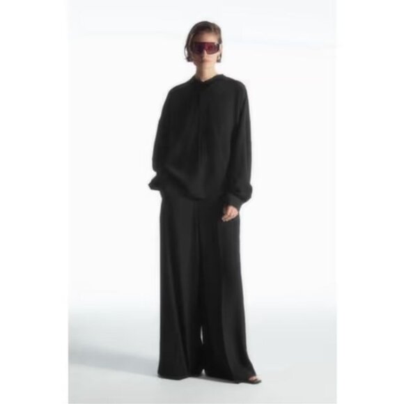 COS Black 100% Silk Wide Leg Trousers - Picture 10 of 10